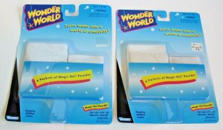 Vtg 2 Kenner Wonder World Magic Gel Powder Packages Toy Model Kits 1995