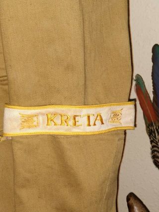 Ww2 German Luftwaffe Kreta Rbn Cuff Title Uniform Arm Patch.