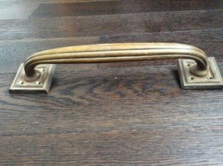 Old Reclaimed Solid Brass Door Pull Handle 13” Ornate Antique