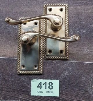 Antique Vintage Brass Door Handles Lever 418