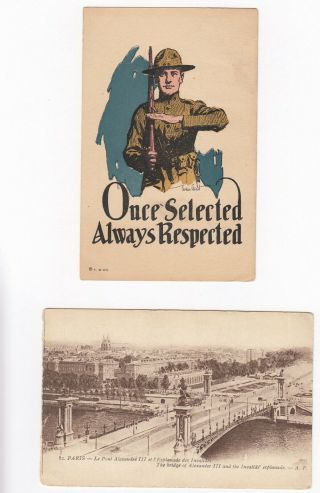Soldier Postcards (2) Spanish American War & Wwi France