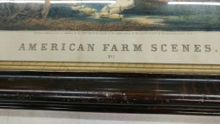 Antique Currier Ives Print American Farm Scene No 2 Measures 30W x 24H 4