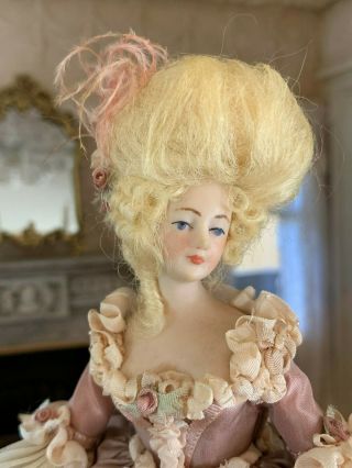 Miniature Dollhouse C1985 Artisan Porcelain Lady Doll Marie Antoinette R.  Tucker