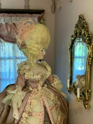 Miniature Dollhouse c1985 Artisan Porcelain Lady Doll Marie Antoinette R.  Tucker 5