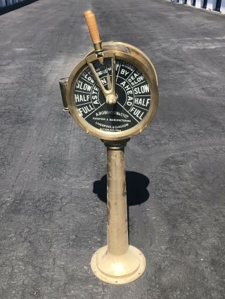 Antique Nautical Brass Ship Telegraph Vintage Marine: A.  Robinson & Company 42”