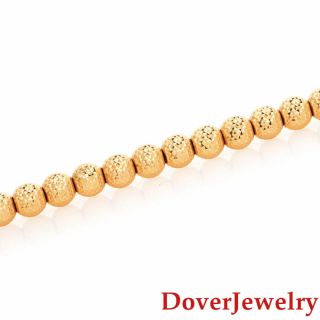 Italian Milor 14K Yellow Gold Beaded Long Necklace 15.  9 Grams NR 2