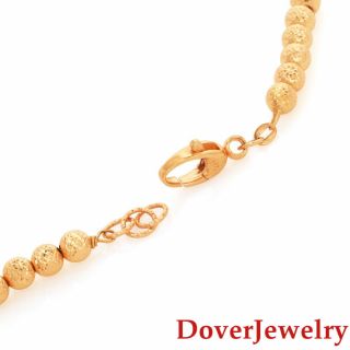 Italian Milor 14K Yellow Gold Beaded Long Necklace 15.  9 Grams NR 4