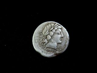 Ancient Silver Denarius Roman Republic Coin Very Rare
