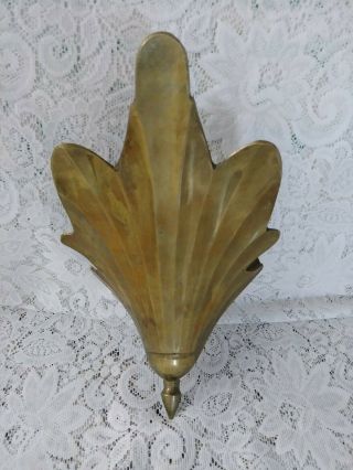 Vintage Unique Art Deco Early Brass Bronze Single Wall Sconce Floral Holder