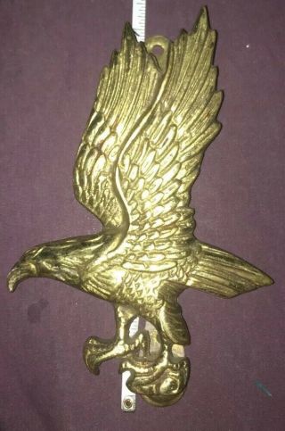 Old Federal Bald Eagle Solid Brass Door Knocker Rare 7”