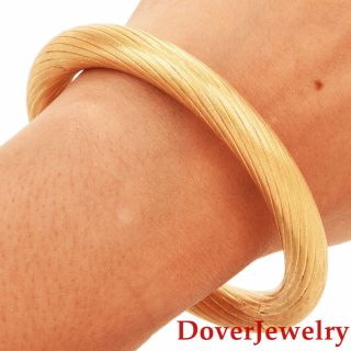 La Pepita Italian 18k Yellow Gold Hinged Bangle Bracelet 45.  6 Grams Nr