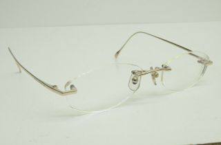 Authentic Boucheron Vintage Eyeglasses 14KWG Rimless Gold Limited Edition 9p1854 5