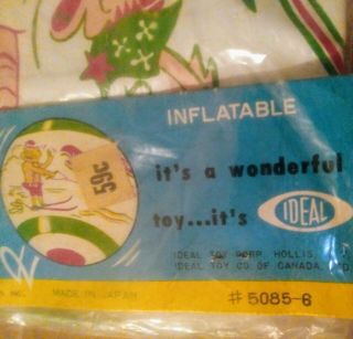 Ideal Toy corp.  Crazy Ball Hanna Barber Infatable ball an antique 1950s 5