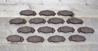 15 Cast Iron Fancy Cup Pulls Drawer Cabinet Bin Handles Rustic Vintage Dresser