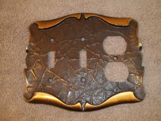 Vtg Amerock Carriage House 2 Gang Switch Single Outlet Combination Cover Plate