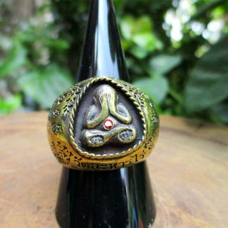 Rare Create 299 Only Ring Phra Pidta By Lp Tim Size10 Code Number๒๓๒ Thai Amulet