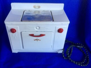 ‘50’s Ul Little Chef Antique Electric Child’s Toy Stove Vgc Vtg