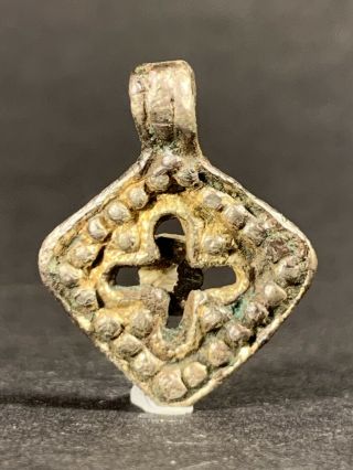 ULTRA RARE ANCIENT NORMAN GOLD GUILD CROSS W CENTER STONE CIRCA.  1200 AD 2