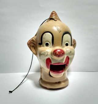Rare Antique Clown Doll Head Puppet Clown Head Marionette Doll Making Parts