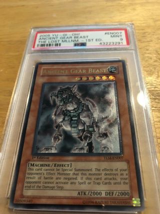 Yugioh Psa 9 1st Edition Ultimate Rare Ancient Gear Beast.  The Lost Millennium.