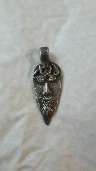 Ancient Viking Silver Amulet - Head Of Odin Very Rare