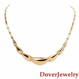 Estate 14k Yellow Gold Graduated Link Necklace 14.  7 Grams Nr