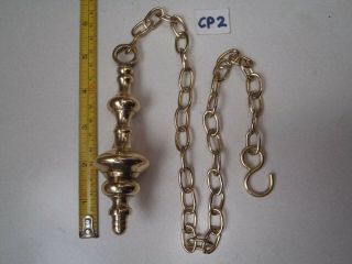 A Solid Polished Brass Toilet Cistern Chain/curtain/light/blind Bell Pull (cp 2)