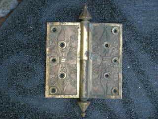 Antique Single Brass Eastlake Patn.  11 - 2 - 1869 Door Hinge 5 X 5&1/8 "