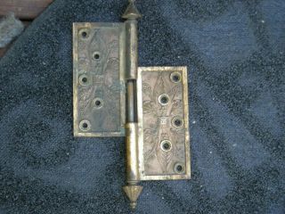 Antique Single Brass Eastlake Patn.  11 - 2 - 1869 Door Hinge 5 x 5&1/8 