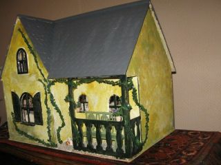 European Handmade OOAK Wooden Doll House with Miniature Accessories & Furniture 3