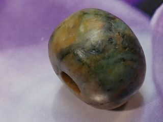 Ancient Pre - Columbian - Mesoamer.  Mayan Jade Belize Bead 16.  8 By 11.  8 Mm Tops