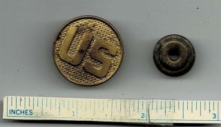 Ww1 1920s Orig - Us - Collar Disc U.  S.  Army Insignia Screw Post W/ Nut Wwi Badge