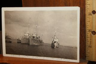 Antique Postcard Wwi 1919 Japanese Battleships Real Photo