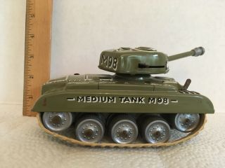 Last Day Listing Vintage West German Tin Litho.  Wind Up Toy Tank M98