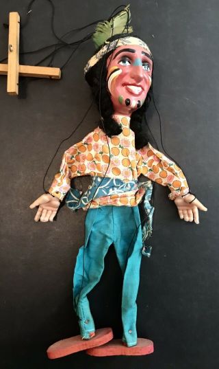 Vintage Mexican Folk Art Hombres Marionette String Puppets Incredible Antique 5