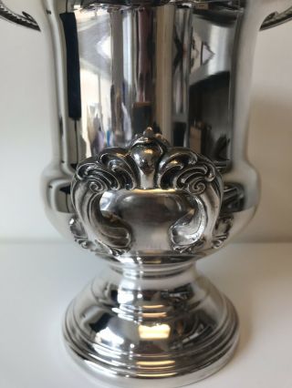 Vintage Silver Plate Ice Bucket Trophy Urn Wine Chiller Champagne Cooler Leonard 3