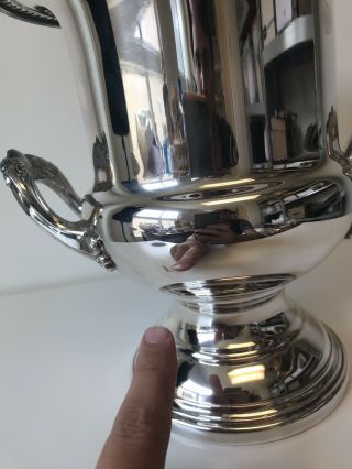 Vintage Silver Plate Ice Bucket Trophy Urn Wine Chiller Champagne Cooler Leonard 6