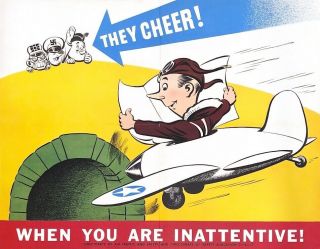 Wwii " They Cheer " Air Traffic And Safety Poster