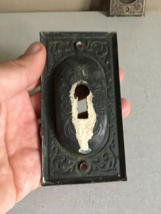 Antique cast brass pocket door handles Hardware Eastlake Victorian Vtg Art Deco 7