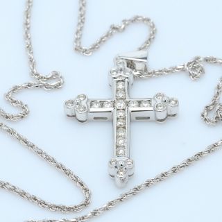 Antique Inspired Diamond Cross Necklace