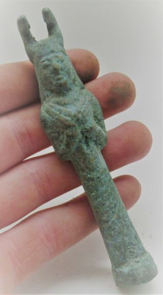 Ancient Luristan Bronze Anthromorphic Idol Fertility Figure 1000bce