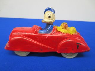 Disney Vintage Donald Duck And Pluto Sun Rubber Car