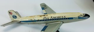 Vintage Pan Am Pan American N - 801 PA Clipper Meteor Tin Plane Toy Made in Japan 2