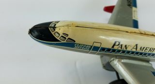 Vintage Pan Am Pan American N - 801 PA Clipper Meteor Tin Plane Toy Made in Japan 5