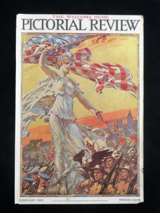 Vintage/antique Feb 1919 Pictorial Review Wwi Soldiers Welcome Home Edition