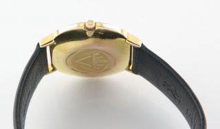 Fortis Men ' s Gold Plated Automatic Skylark Watch w/ Date & Black Leather Band 4