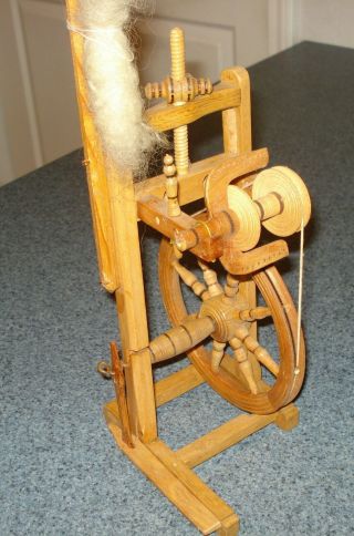 Vintage Antique Wood Good Detail Small 14 " Spinning Wheel Salesman Sample