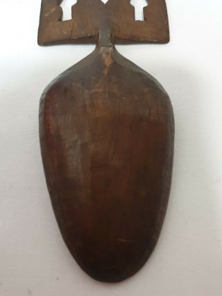 Antique 1834 Welsh Carved Lovespoon Love Spoon JR Initials Folk Art Treen Wood 7