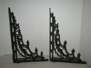 Matching Victorian Gothic Ornate Black Metal Shelf Bracket Corbel