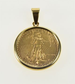 14k 1986 American Eagle $10 Walking Liberty Coin Pendant Yellow Gold 44